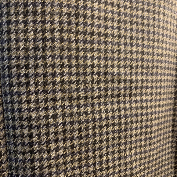 Chaps Men’s Blazer Sport Coat Brown Beige Houndstooth Size 46R 100% Lambswool - Picture 4 of 6